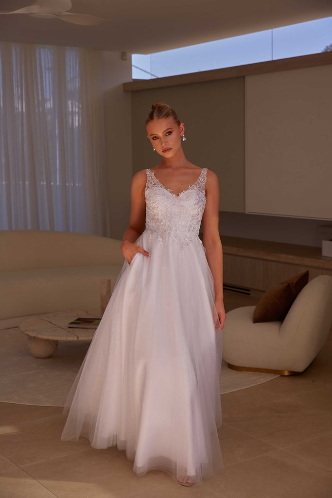 Locklyn Lace A-line Debutante Dress by Tania Olsen Designs