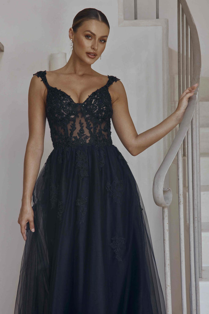 Maeve Sheer Lace Corset Formal Dress – PO2317 by Tania Olsen Designs