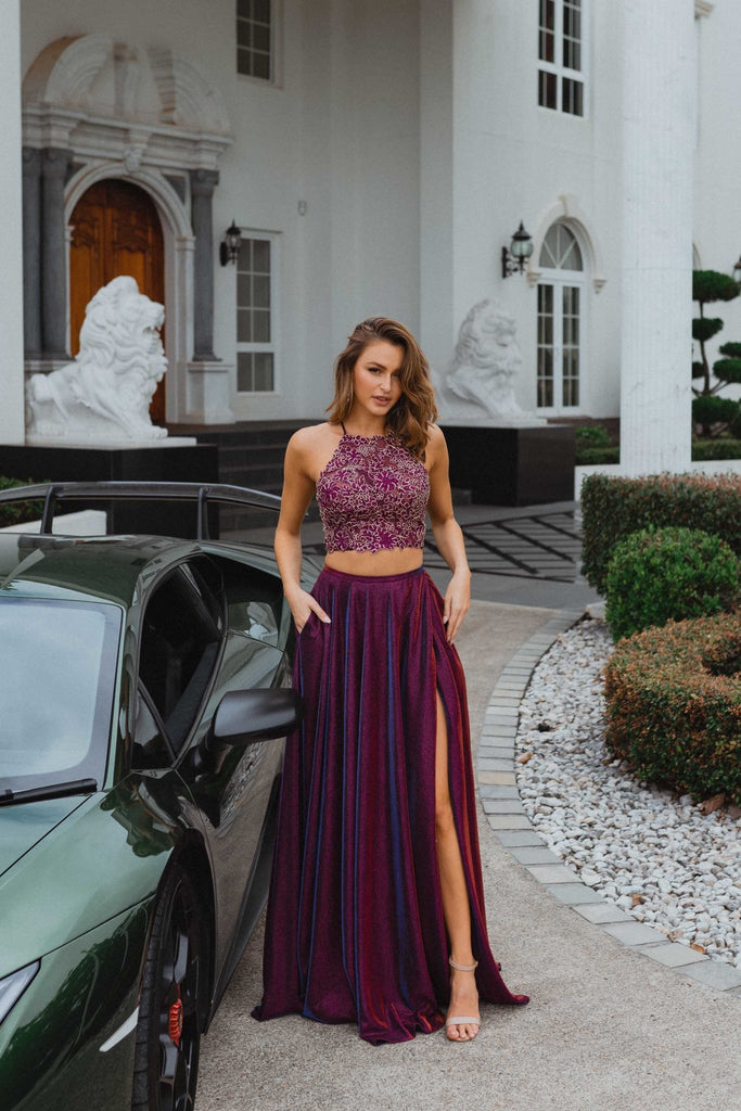 Manchester Two-Piece Formal Dress – PO893 Emerald