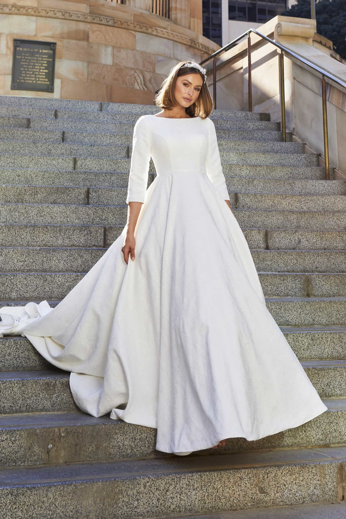 Marina Long Sleeve Wedding Dress – TC382