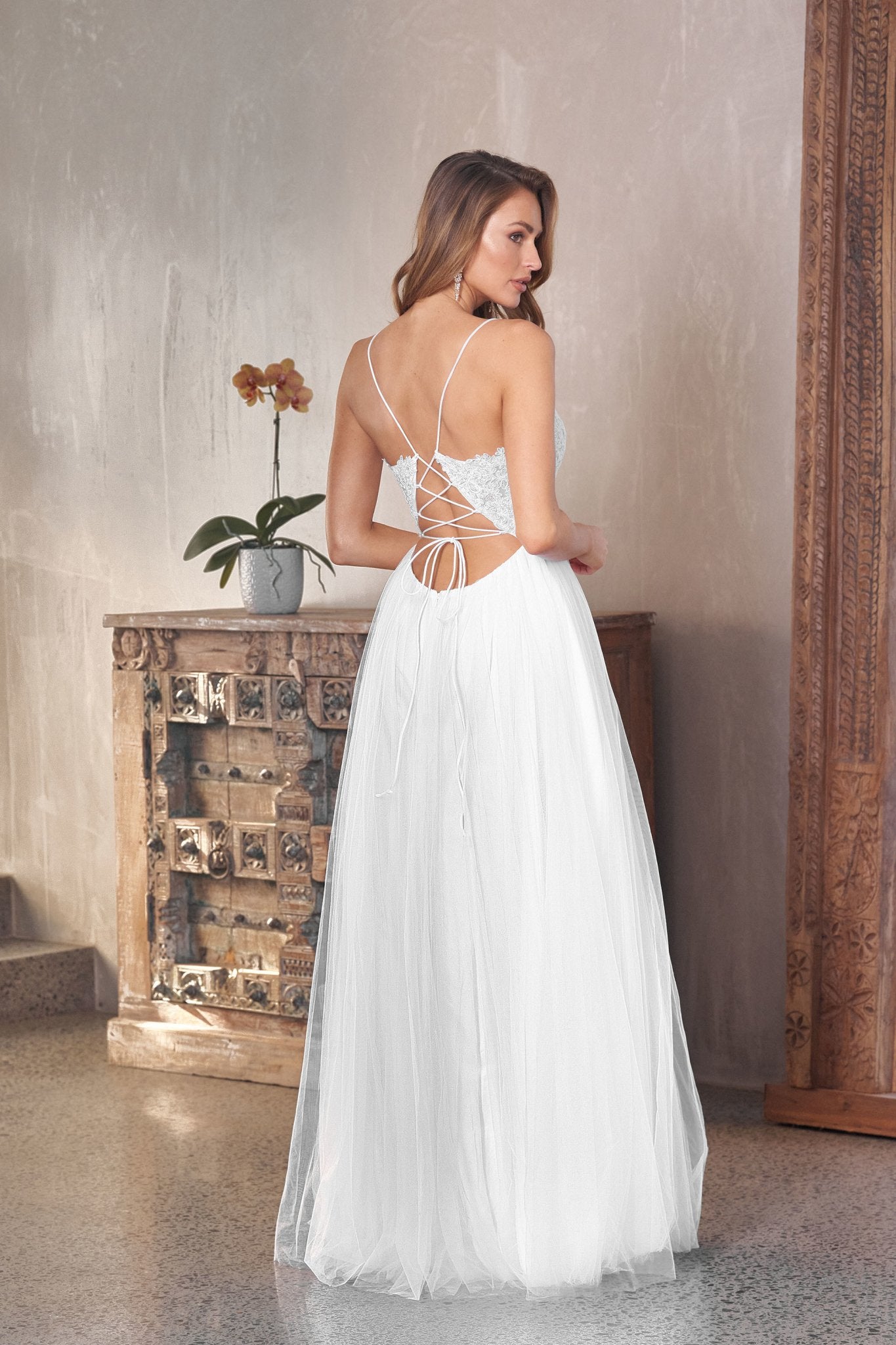 Debutante Dress with Lace Straps