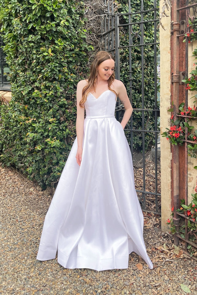 Medina Sweetheart Formal Dress – PO895 Pure White