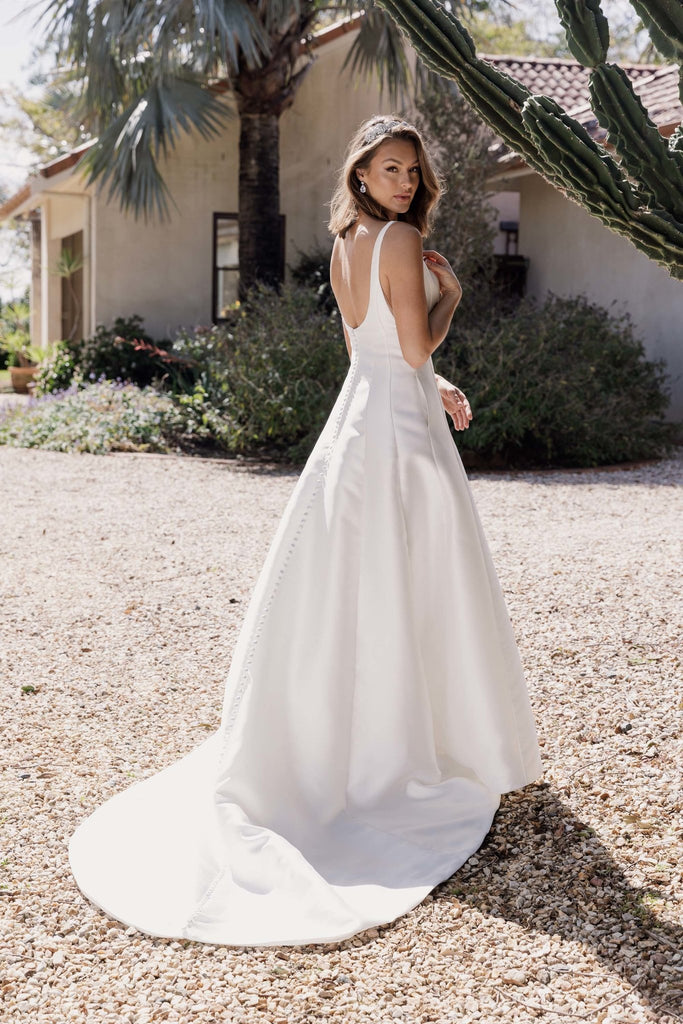 Mirabelle Panelled Satin Wedding Dress – TC405