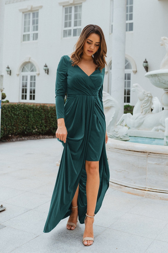 Nancy Long Sleeve Bridesmaids Dress – TO870 Pine