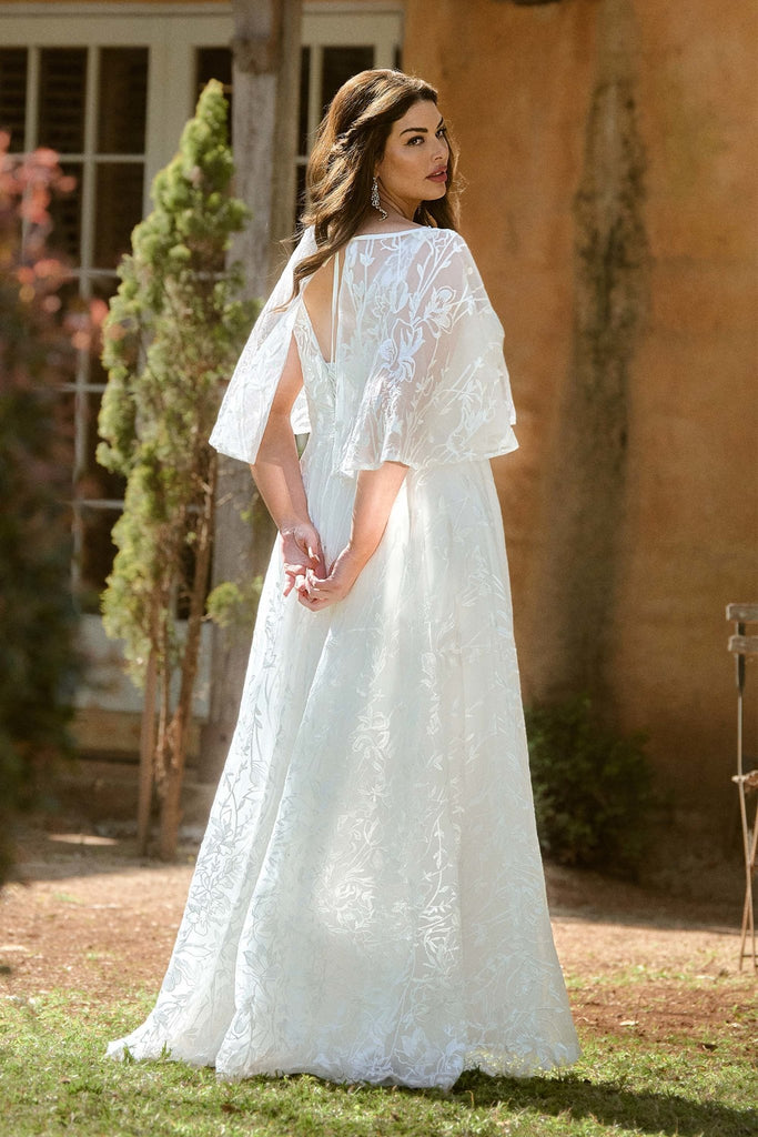 Naples A Line Cape Wedding Dress – TC365