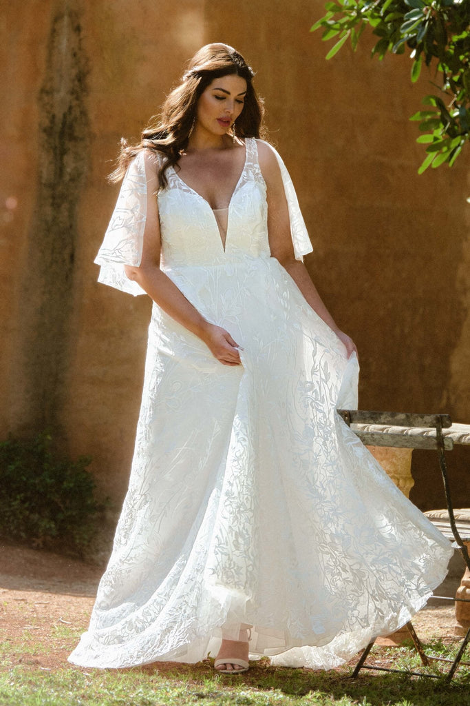 Naples A Line Cape Wedding Dress – TC365