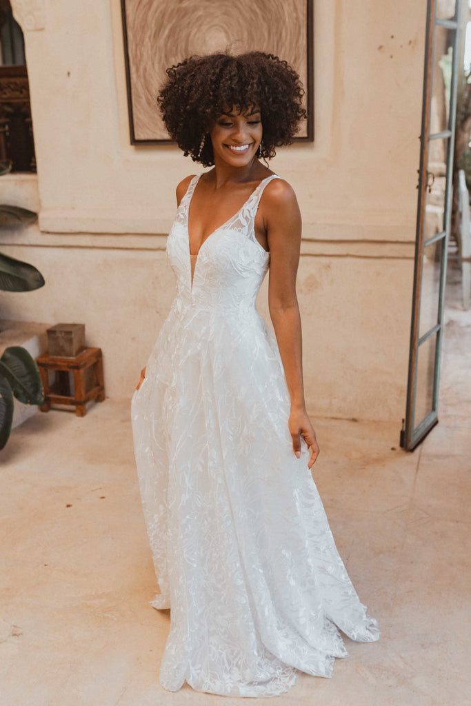 Naples A Line Cape Wedding Dress – TC365