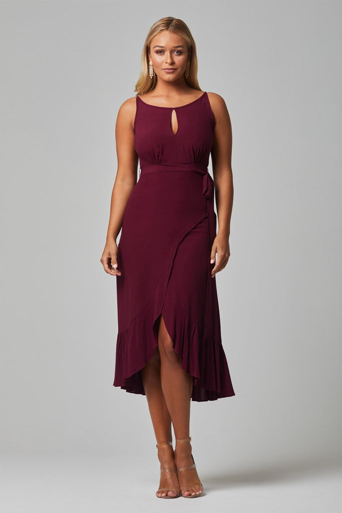 Nola Crepe Midi Wrap Dress - TO813