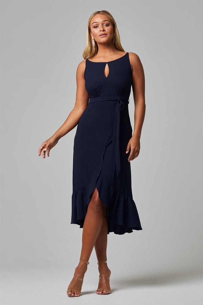 Nola Crepe Midi Wrap Dress - TO813