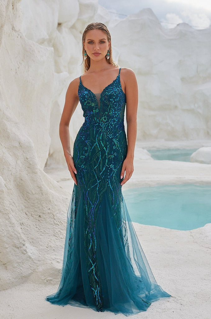 Oceane Fitted Mermaid Formal Dress by Tania Olsen Designs