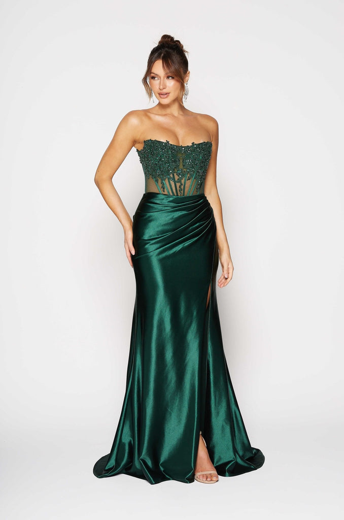 Ondine Strapless Fitted Formal Dress by Tania Olsen Designs
