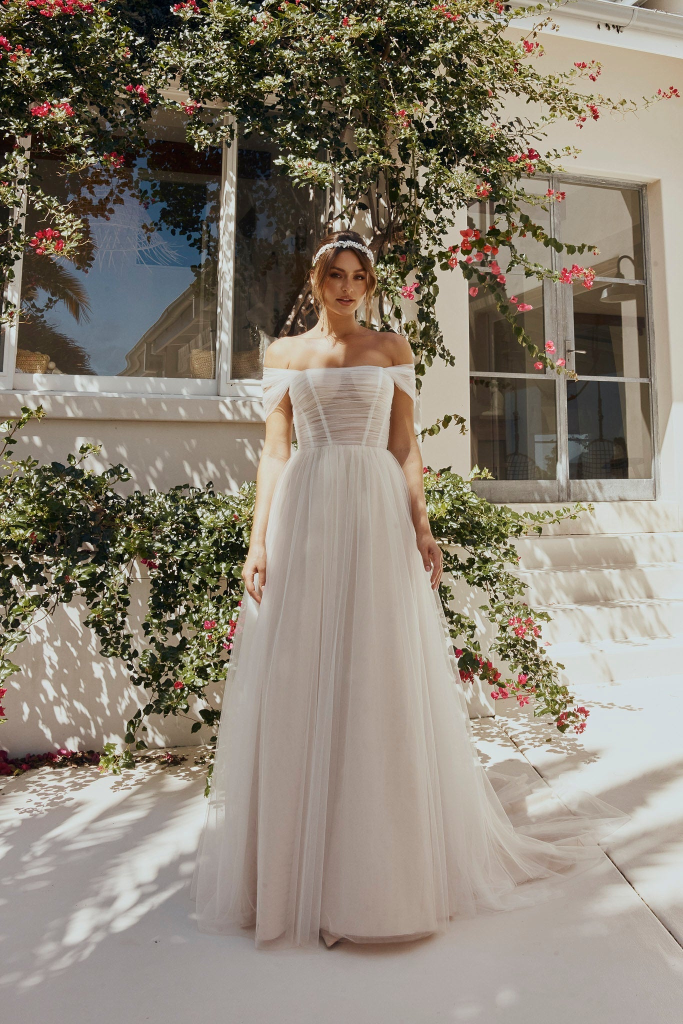 Ophelia Gathered Tulle Wedding Dress – TC2359 Sentani Boutique