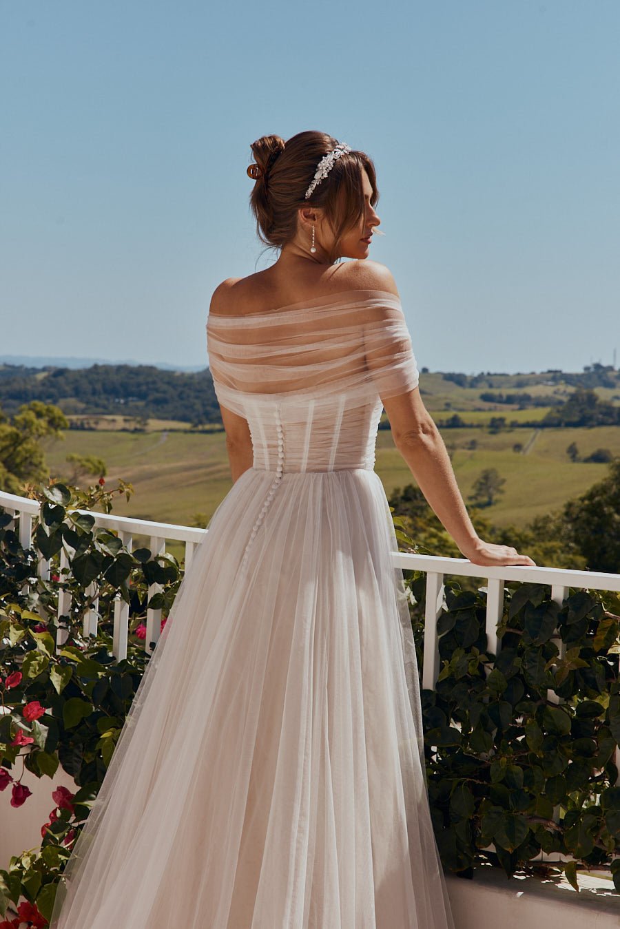 Ophelia Gathered Tulle Wedding Dress – TC2359 Sentani Boutique