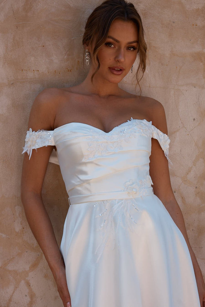 Penelope Off-Shoulder Sweetheart Wedding Dress – TC2333 by Tania Olsen Designs