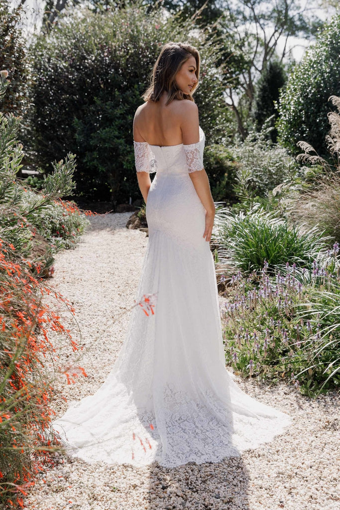 Philomena Off-shoulder Boho Wedding Dress - TC400