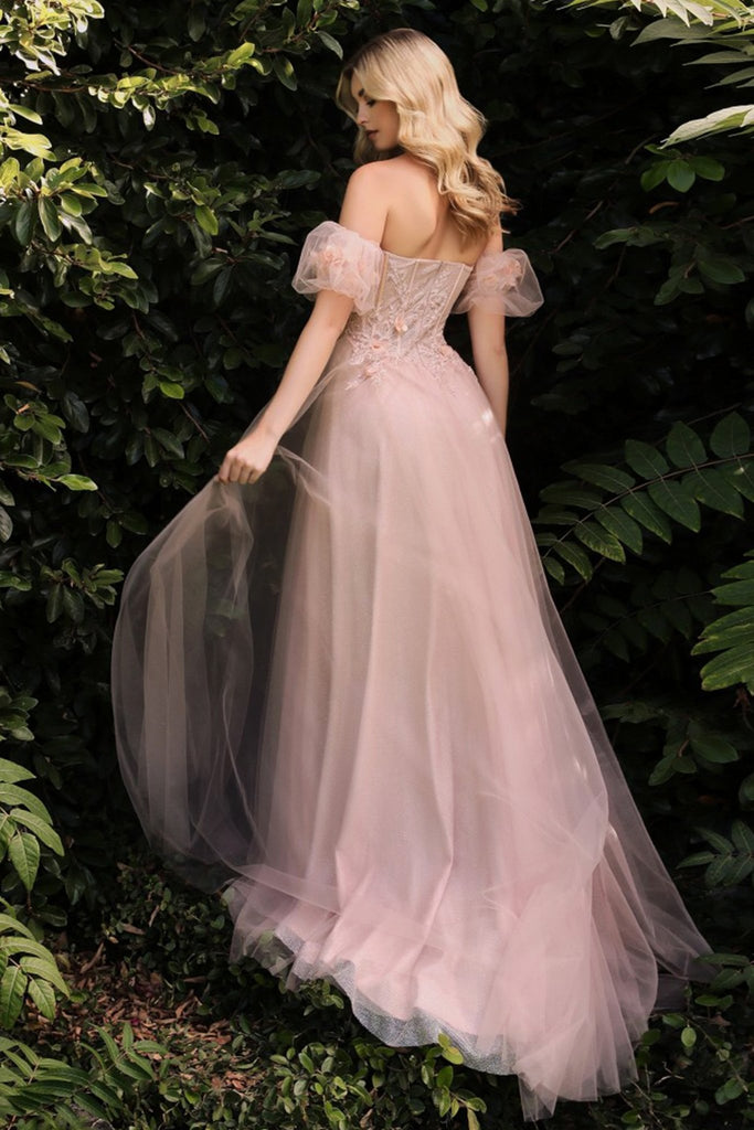 Puff Sleeve Corset Bodice Prom Dress – CB080