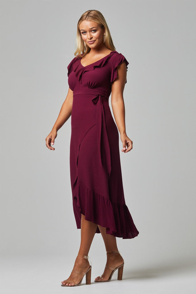 Ruby Crepe Midi Wrap Dress - TO814