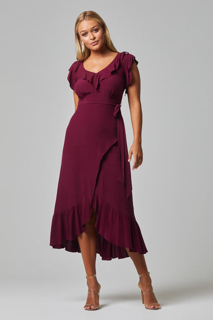 Ruby Crepe Midi Wrap Dress - TO814