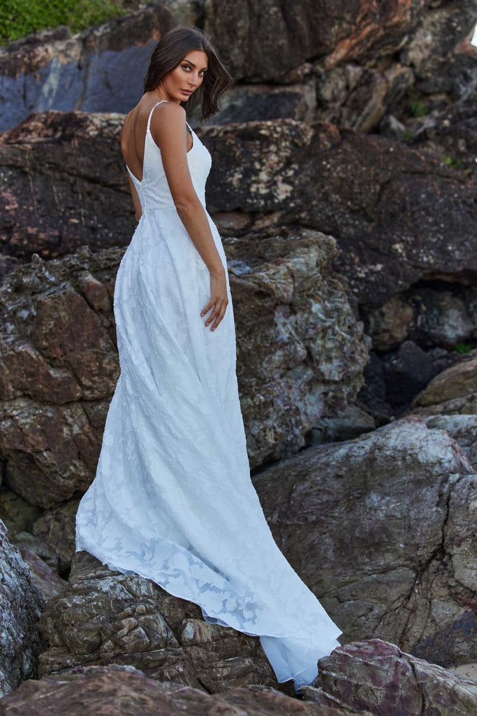 Saffron A-Line Scoop Neck Wedding Dress – TC390