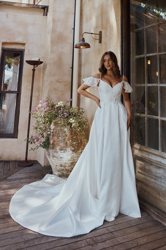 Samantha Flutter Sleeve Wedding Dress – TC2327 by Tania Olsen Designs