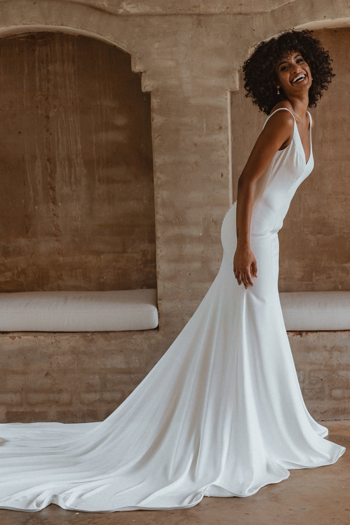 Samara Stretch Satin Wedding Dress – TC340