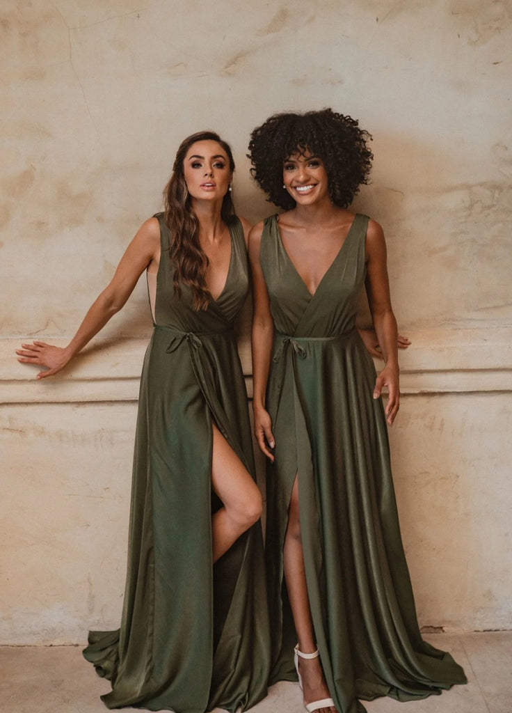 [Sample] Napa V-Neck Satin Bridesmaids Dress – TO861 by Tania Olsen Designs