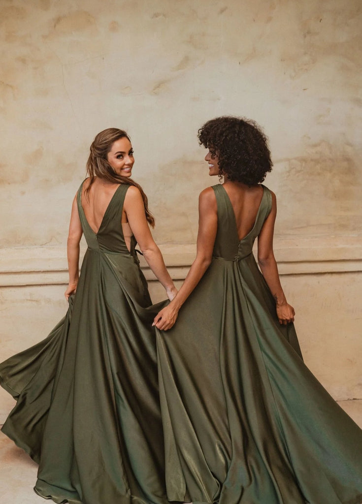 [Sample] Napa V-Neck Satin Bridesmaids Dress – TO861 by Tania Olsen Designs