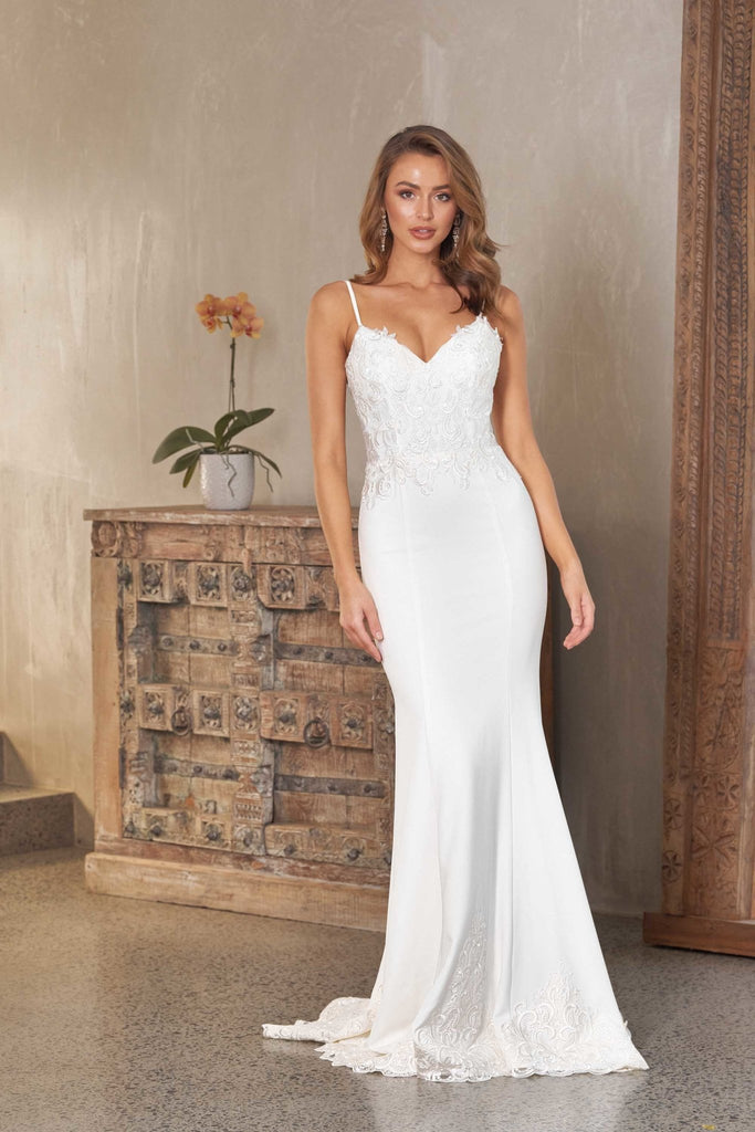 (SAMPLE SALE) Elise Mermaid Train Wedding Dress – TC318