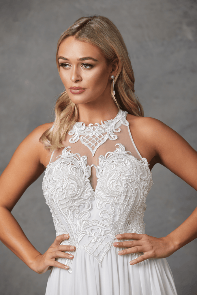 (SAMPLE SALE) Kingsley Beaded Lace Detail Wedding Dress - TC241