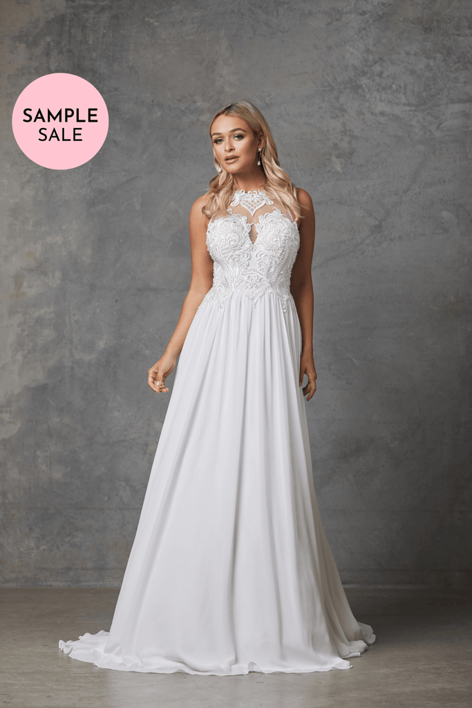 (SAMPLE SALE) Kingsley Beaded Lace Detail Wedding Dress - TC241