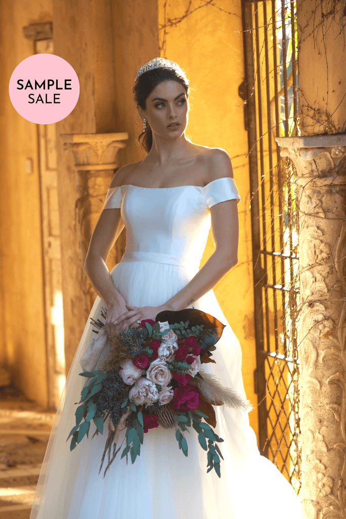(SAMPLE SALE) Lucinda Off Shoulder Wedding Dress – TC306