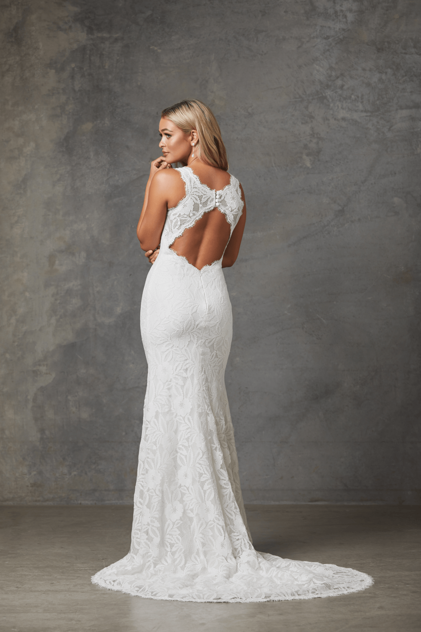 Myah Scallop Lace Fitted Wedding Dress TC238 Sentani Boutique
