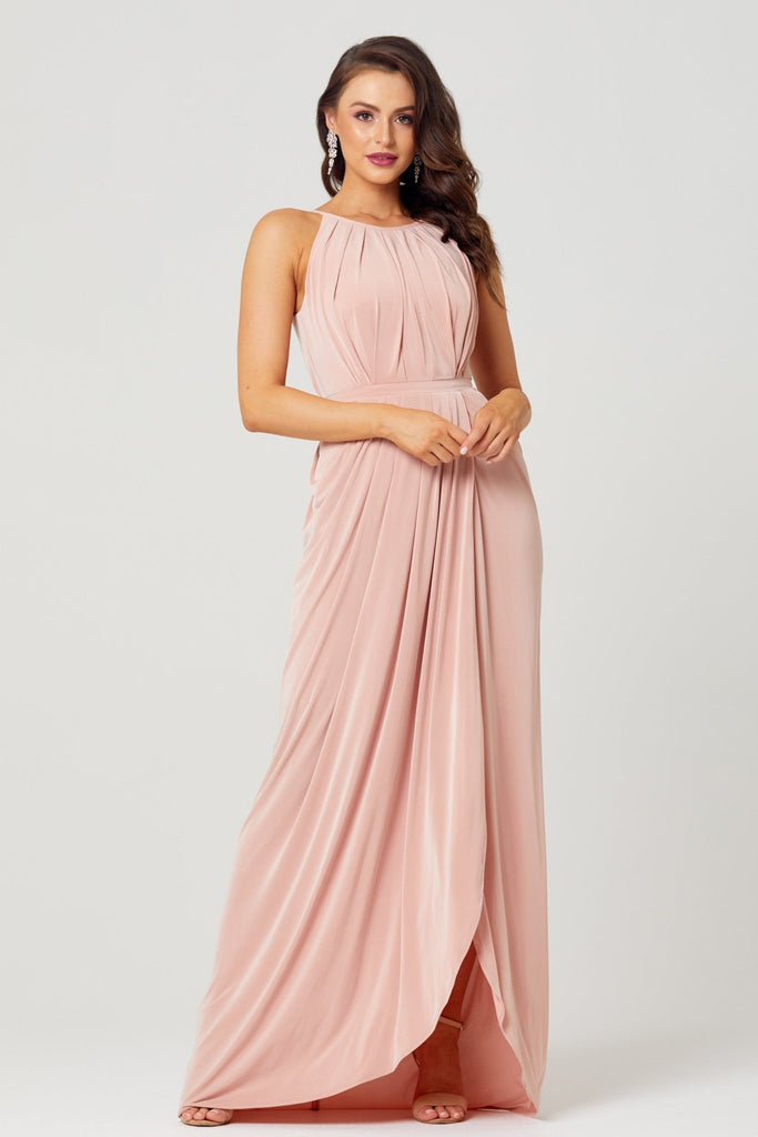 Sandra High Neck Bridesmaid Dress – TO76 Blush