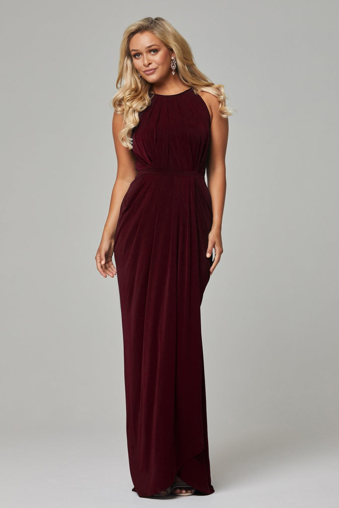 Sandra High Neck Bridesmaid Dress – TO76 Wine