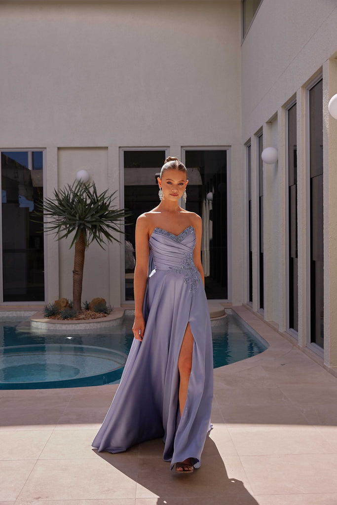 Seine A-line Satin Formal Dress by Tania Olsen Designs