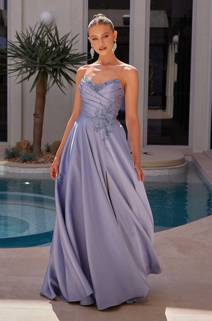 Seine A-line Satin Formal Dress by Tania Olsen Designs