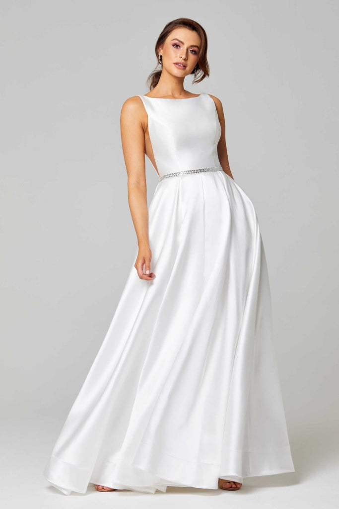 Shari High Neck Satin Wedding Dress – TC308