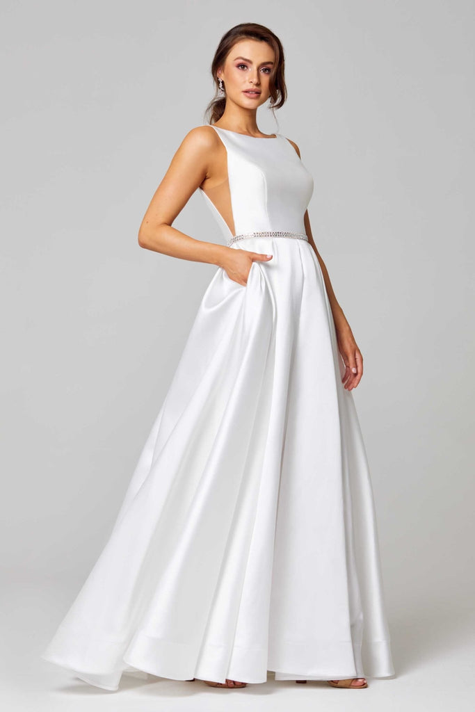 Shari High Neck Satin Wedding Dress – TC308