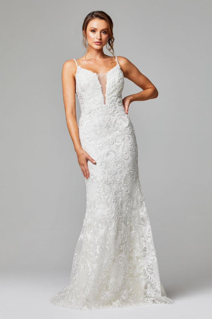 Shiloh Low Back Fitted Wedding Dress – TC250