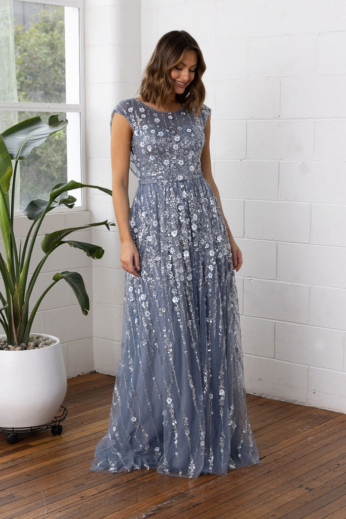 Solene Beaded Sequin Tulle Special Occasion Dress - MO9