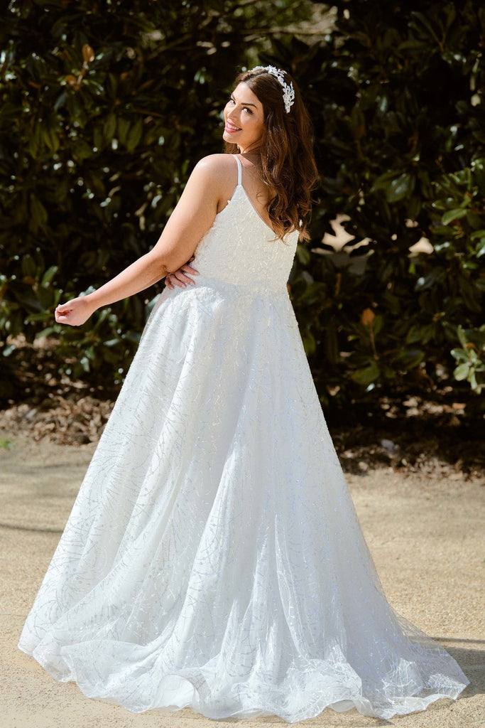 Stirling Embroidered Sequin Wedding Dress – TC349
