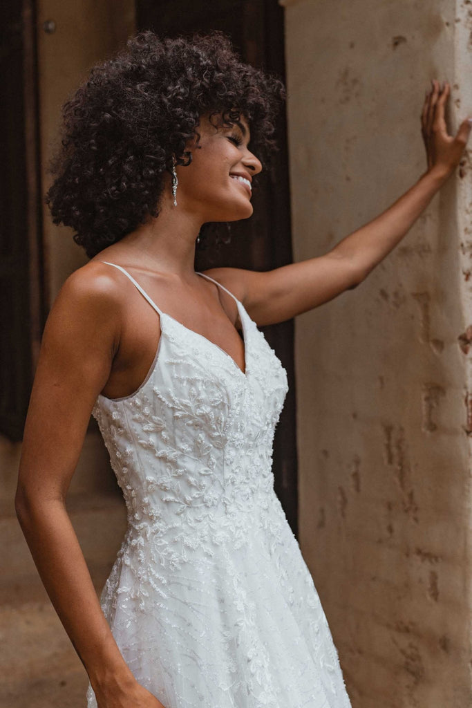 Stirling Embroidered Sequin Wedding Dress – TC349