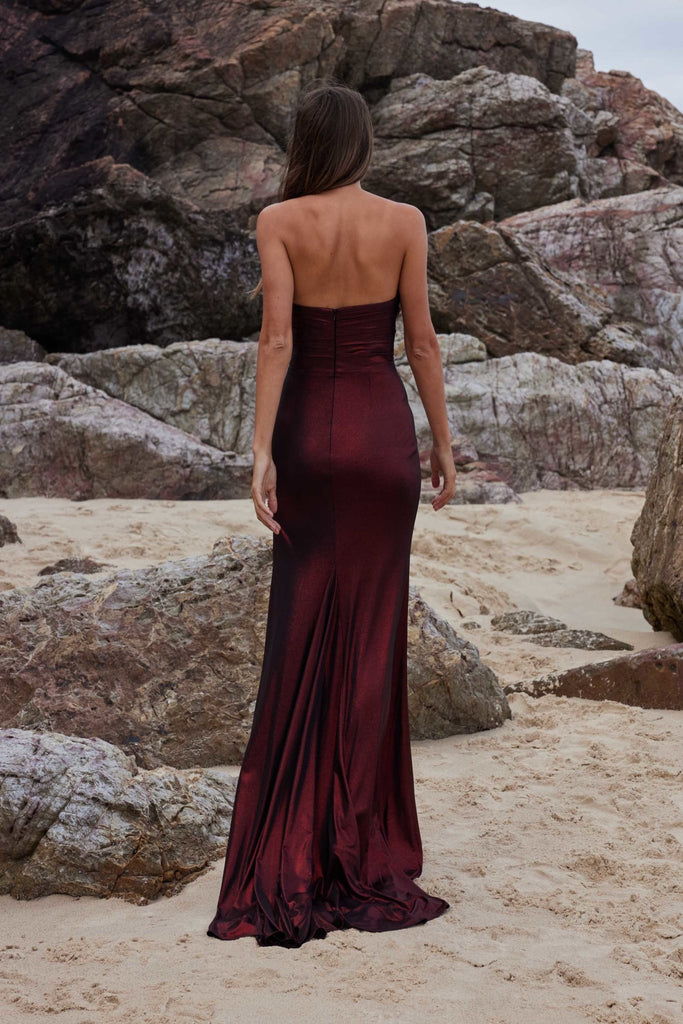 Storm Strapless Metallic Formal Dress – PO955