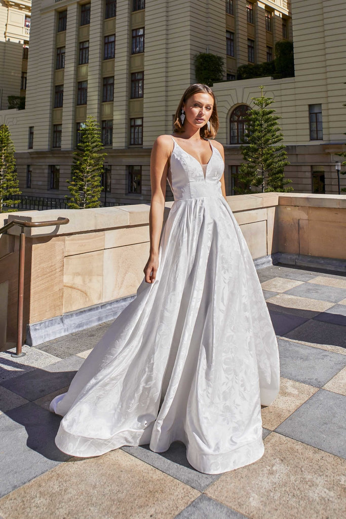 Summer Chapel Train Wedding Dress – TC385