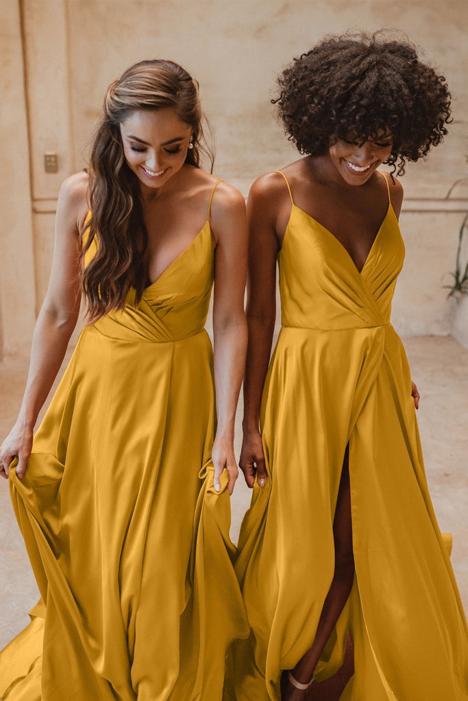 Suva Crossover Satin Bridesmaids Dress – TO875 Honey