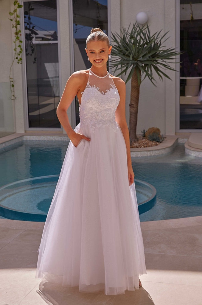 Talcott Halter Neck A-line Debutante Dress by Tania Olsen Designs