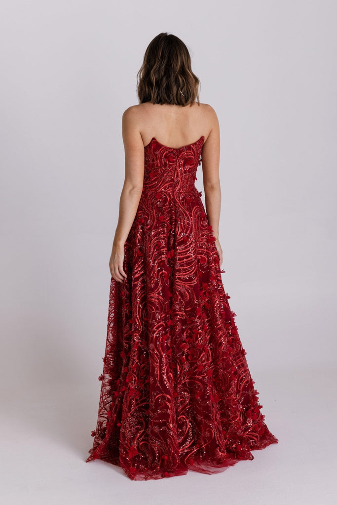 Tillie Detachable Flutter Sleeve Prom Dress - PO997