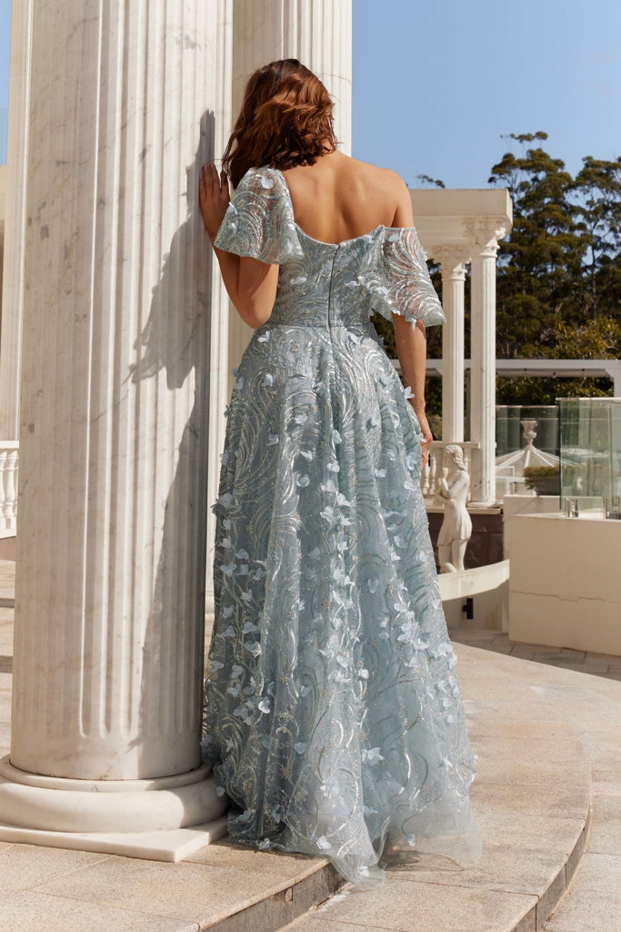 Tillie Detachable Flutter Sleeve Prom Dress - PO997