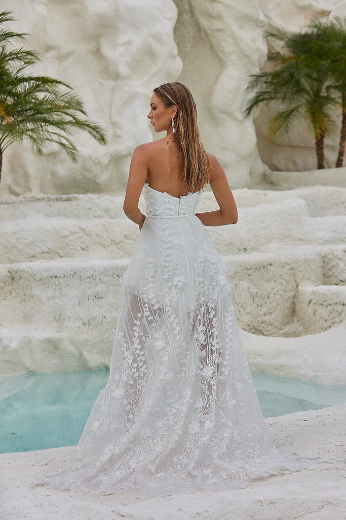 Ula 3D Lace Mini Wedding Dress by Tania Olsen Designs