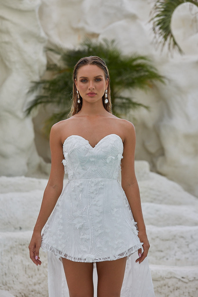 Ula 3D Lace Mini Wedding Dress by Tania Olsen Designs